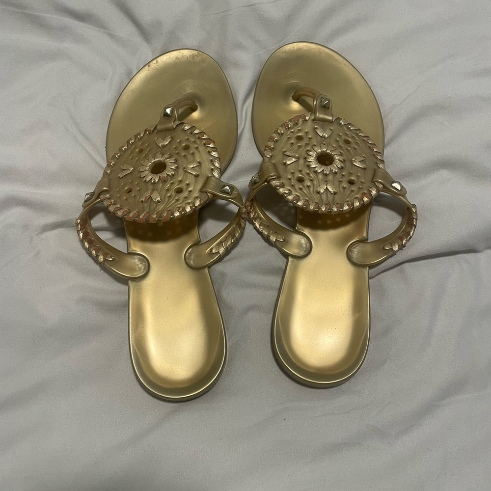 Jack Rogers Gold Jelly Sandals